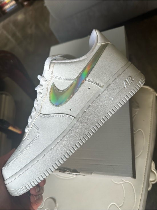 Nike Shoes - Nike Air Force 1 Low - White with Iridescent Swoosh